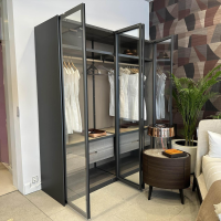 Poliform - Kleiderschrank Senzafine Melamin Eiche Gener mit 4 Drehtüren - 6