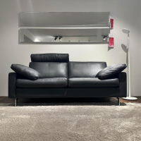 COR - 2er-Set Sofa Conseta Leder Semi 282 Basalt Anthrazit Schmalfuß Metall Verchromt Inklusive Kopfstütze - 4