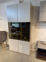 Hülsta - 2er-Set Vitrine Fena Lack Seidengrau - 3