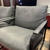 Walter Knoll - Sessel Fabricius Leder Congress Basalt Grau Gestell Metall Schwarz Pulverbeschichtet (2 Stück auf Lager) - 3
