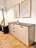 Contur - Kommode 3900 Block Lack Grau Abdeckplatte Wildeiche Dunkel - 6
