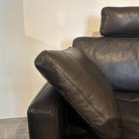 Brühl - Sofa Soft Leder Pearl 5707 10 Schwarz Winkelfuß Verchromt - 3