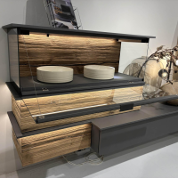 Musterring - Wohnwand Jana Lack Graphit Grau Mit Absetzung Altholz-Eiche inkl. Beleuchtung - 4