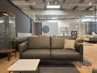 Rolf Benz - Sofabank Cara Bezug Leder 38.107 Mittel Anthrazitgrau Metallspange Glanzchrom - 2