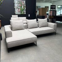 Jori - Ecksofa Longueville Landscape Stoff Savanna 0122 Grau Beige Füße Metall Schwarz Pulverbeschichtet Mit Verstellbaren Armlehnen - 3