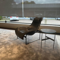 B&B Italia - Relaxsessel Mart MPRN1 Leder KS153 Kasia Anthrazit Traggestell Schwarz Lackiert Mit Kopfstütze - 5