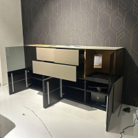 Musterring - Sideboard Q-Media 2.0 Lack Fango Grau Glas Matt Fango Mit Beleuchtung - 5