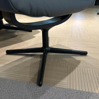 Stressless - Sessel Sunrise M Leder Batick 79 Grey Grau Gestell Cross 45 Matt Black Holzfarbe 05 Schwarz Mit Hocker - 3