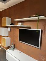 Hülsta - Wohnwand Easy Lack Reinweiß Absetzung Natureiche Inklusive Wand Steckbord Time - 5