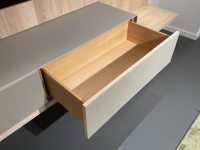 Team 7 - Wohnwand Eiche Weißöl Farbglas Graphitgrau Mit Wandpaneelen - 2