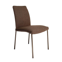 Christine Kröncke - 6er-Set Stuhl Jaro Stoff Mateo 021 Roccia Braun Gestell Vierfuß Metall Rauch Matt Braun Pulverbeschichtet - 5