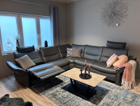 Musterring - Ecksofa MR250 Leder Vivre Anthrazit Füße Metall mit 2 Kopfstützen - 6