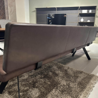 Girsberger - Sitzgruppe Stuhl Marel Und Bank Carim Leder Vitoria Ebony 2122 Dunkelbraun Braun Gestell Aluminium Schwarz - 7