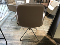 WK Wohnen - 4er Set Armlehnstuhl WK 707 Innen Stoff JAB 2 WK2100472 Beige Außen Leder Toledo Mastic Beige Gestell Edelstahl - 7