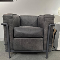 Cassina - Sessel LC2 Cl Edition Leder Victoria Anthrazit Gestell Metall 13Z353 Grau Matt Lackiert - 3