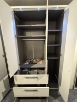 Nolte - Kleiderschrank Horizont 100 Dekor Polarweiß Winkelgriffe Edelstahl Gebürstet Mit Beleuchtung - 5