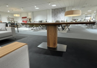 kf furniture - Esstisch 9000 Nussbaum Bootsform Fuß Aluminium Inletts Gewölbte Säule - 4