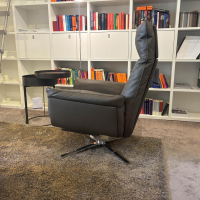 FSM - Relaxsessel Shelby Leder Living Uni 118 Truffle Braun Sternfuß Verchromt - 2