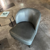 Contur - Sessel Cuneo Anzio Leder Toskana 3 80 Anthrazit Holzfuß Schwarz Konisch Schräg - 3