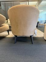 Minotti - 2er-Set Sessel Aston Alcantara Cipria Braun Beige Gestell Metall Zinnfarbig - 3