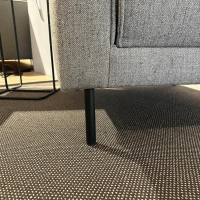 freistil Rolf Benz - Sessel 141 Stoff 5034 Mittel Beigegrau Grau Rundrohrfuß RAL 9005 Tiefschwarz Schwarz - 5