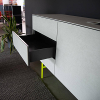Kettnaker - Sideboard Soma Beton Optik Grau Gestell Neon Gelb - 5