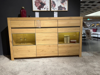 Wöstmann - Highboard Linos 3940 Europäische Wildeiche Massiv Soft Gebürstet Inklusive Beleuchtung Mit Trafo - 5