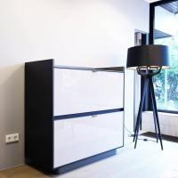 Minotti - Bar- / Container Darren Farbe Sand Struktur Aschefurnier Korpus Aluminium Farbe Malz - 4