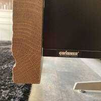 Gwinner - Wohnwand Bohle Lack Weiß Struktureiche Geräuchert mit Beleuchtung - 8