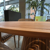 Gloster - Essgruppe Kay Und Whirl Platte Und Gestell Teakholz Stuhlrücken Kunststoff Korbgeflecht Harvest Grau Braun - 7