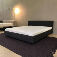 Walter Knoll - Polsterbett Yuuto Bed 810 180 Stoff Divina Melange 180 Dunkelgrau Gestell Buche Schwarz Lackiert ohne Lattenrost ohne Matratze - 3