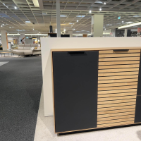 Wöstmann - Sideboard WM 2320 Holz Erle Mattglas Carbon Grau Sockel Carbonfähig - 6