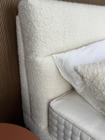 Schramm - Boxspringbett Cleo Origins Complete Stoff Andy 2980 White 4 Weiß Kopfteil Cleo Fuß GP Kristallweiß Weiß Mit Matratze - 4
