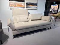Brühl - Sofa Tomo Compact 3 Leder Taron 5668 40 Beige Grau Füße Stahl Schwarz Pulverbeschichtet Mit Verstellung - 3