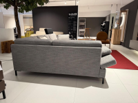 Brühl - Ecksofa Alba Stoff 3682-20 Grau Kopfstütze Leder Schwarz Füße Metall Schwarz Pulverbeschichtet - 5