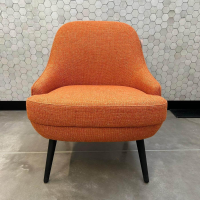 Walter Knoll - Sessel 375 10 Stoff Lucia 7687 Orange Gestell Massivholz Eiche Schwarz Geflammt Geölt - 3
