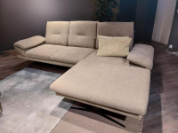 Global - Ecksofa Lucero Stoff Bernando Oliv Grau Metallkufe Schwarz - 5