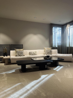 Poliform - Sofa Ernest Stoff E Shedir 01 Anvorio Beige Weiß Inklusive Couchtisch Marmor 11 Classic Travertine Weiß Beige - 9