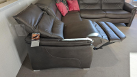 Hukla - Ecksofa Marlon Leder Cloudy Grey Grau Fuß Aluminium Mit Relaxfunktion Und Motorischer Kopfteilverstellung Inklusive 2 Kissen - 3