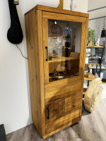 Natura - Highboard Hartford Eiche Natur Geölt Rückwand Massiv Sandgestrahlt Mit Hirnholz Inklusive Beleuchtung - 6