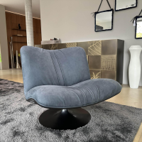 Baxter - Sessel Marilyn Leder A Nabuck Night Blau Schwarz Gestell Metall Schwarz - 7