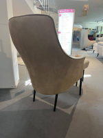 Jori - Relaxsessel Fuga Innen Stoff Boccioni 15 603 H C0200 Beige Außen Nubukleder Creme Beige Gestell Schwarz Lackiert Mit Hocker - 4