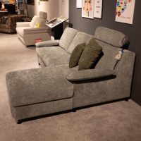 Hukla - Ecksofa 4700 Stoff Rob Lind 533004 Grün Metallfuß Schwarz Inklusive Kissen Und Matratze - 5