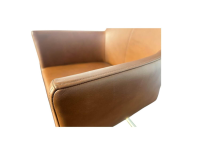 Lavida - 8er Set Stuhl Sedi 20 Freischwinger Echtleder Dakar Turf Hell Braun Gestell Edelstahl Matt Mit Kunststoffgleitern - 4