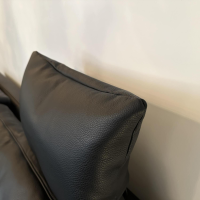 FSM - Sofa Clarus Leder Schwarz Füße Schwarz Inklusive Fußstützen Und Kopfstützen - 8
