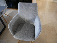 Natura - 4er-Set Schalenstuhl Nashville Stoff Wing Pump Grau Holz Eiche Geölt - 3