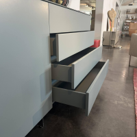 Contur - Sideboard 3900 Glattlack 498 Taubenblau Abdeckplatte Glas Gefrostet Inklusive 2 Wandboards - 8