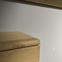 Decker - Wohnwand Ameno Wildeiche Massiv Bianco Weiß Geölt Rückwand Schiefer Inkl. Beleuchtung - 8