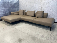 Walter Knoll - Sofagruppe Jaan Living 783 Leder Safari 1372 Clay Braun Grau Gestell Aluminium Schwarz Hochglanz Beschichtet Mit Kissen - 6