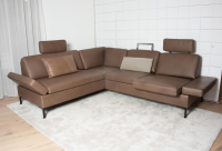 Brühl - Sofa Alba Leder Lama 5669 25 Braun Winkelfuß Schwarz Pulverbeschichtet Höhenverstellbar - 5